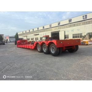 China Front Loading Detachable Hydraulic Gooseneck Low Bed Semi Trailer with Van-type Design on sale