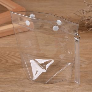 A4 Plastic Button Bag Storage Lock Transparent Waterproof