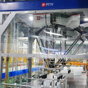 Automated Robot Water Barrel Case Palletizer System For Bottled Water OEM