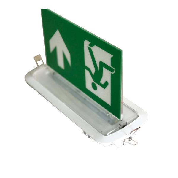 Double - Side Graphic LED Aluminum Exit Sign Ceiling Embedded Emergency Running