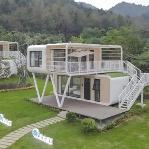 Modular Apple House Double Floor Size of 5.8*2.2m with Balcony and Staircase