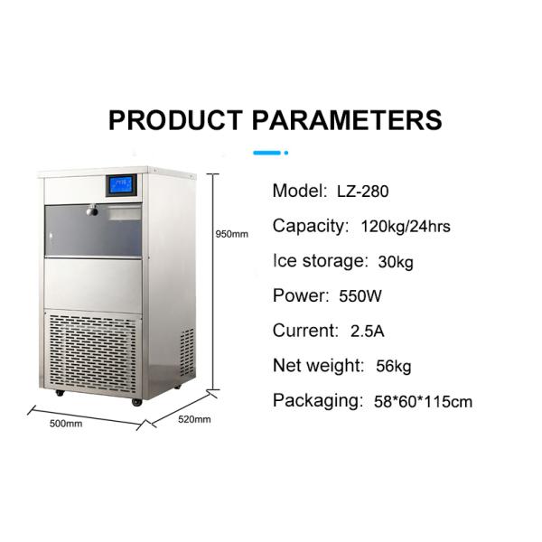 High Capacity LZ-280 Snowflake Ice Maker with 120Kg 24Hours Production and Air Cooling