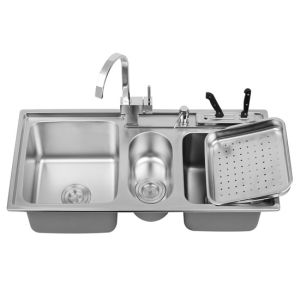 50cm Base Rectangular Stainless Steel Double Bowl Sink Undermount Brushed