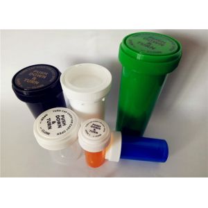 Smooth Child Resistant Reversible Cap Vials , Odorless Medicine Pill Bottles