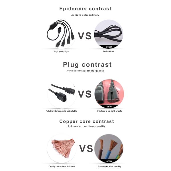 Black Reel Angle Connector H05vv F Plug Iec C13 Iecc14 Male To Female Y Splitter Cable Power Extension Cord