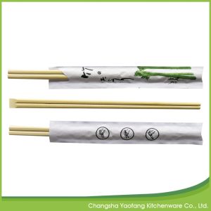 24cm Natural Tensoge Bamboo Chopsticks Eco Friendly Open Paper Packing