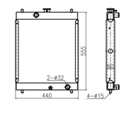 Black Silver Hitachi Excavator Parts , Water Radiator For Hitachi ZAX55