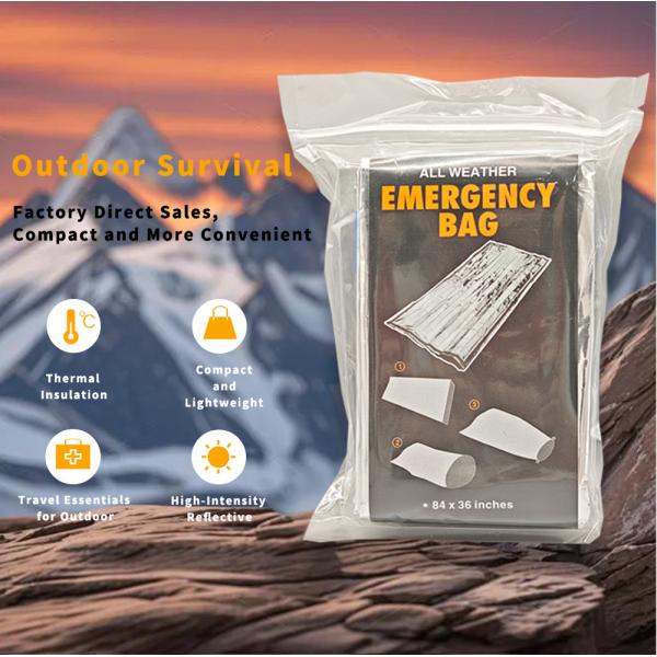 Portable Lightweight Thermal Bivy Sack Waterproof Gear Emergency Sleeping Bag for Outdoor Camping Water Safety Product