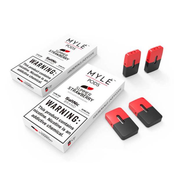 Factory oem e-cigarette accessories 0.9ml Myle pods CUBAN ICE PEPPERMINT MANGO STRAWBERRIE for Myle flat Vape device