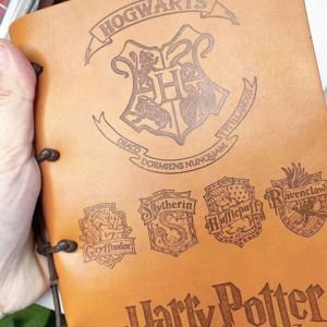 Thickened Imitation Leather Threading Handbook Kraft Paper Notebooks With Inside