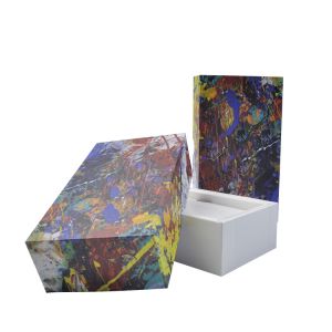 Custom size colorful square box graffiti printing packaging cardboard with lid