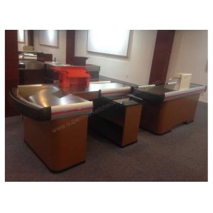 Red Electric Retail Outlet Cashier Checkout Counter / Automatic Cash Register