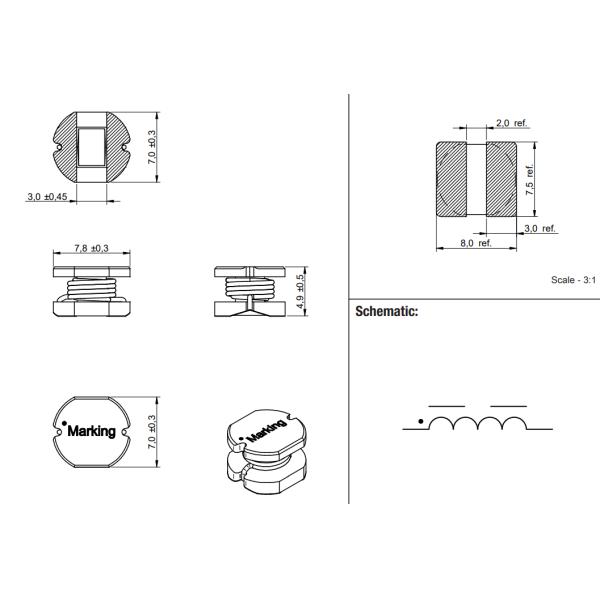 Unshielded Construction High Voltage PD2 HV SMT Power Inductor 768775322