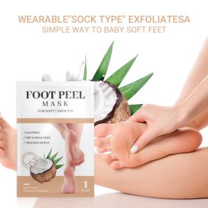 Unscented Coconut Foot Mask Foot Care Set Exfoliating And Moisturizing