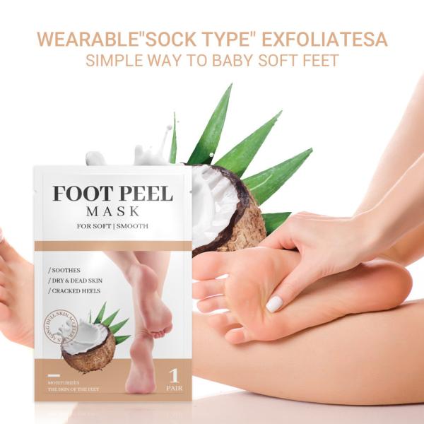 Buy Unscented Coconut Foot Mask Foot Care Set Exfoliating And Moisturizing at wholesale prices