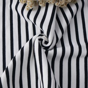 Rub Resistance French Terry Cotton Fabric , Striped Combed Cotton Fabric