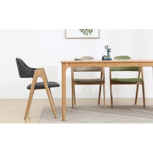 Nordic fashion creative solid wood dining chair cloth art leisure chair simple back armchair coffee restaurant A chair