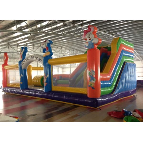 Inflatable Amusement Park With Big Slide Fire - Resistant For Party