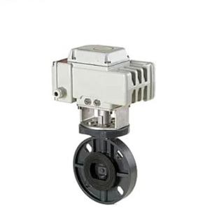 Industrial UPVC Wafer Connection Butterfly Valve Electric Motorized Butterfly