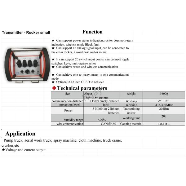 Buy Industrial Construction Zoomlion Concrete Pump Parts HBC Remote Control at wholesale prices
