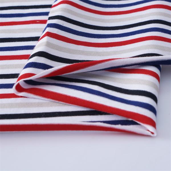 Skin-Friendly And Healthy Good Texture And Smooth Striped Knit Fabric For T-Shirt