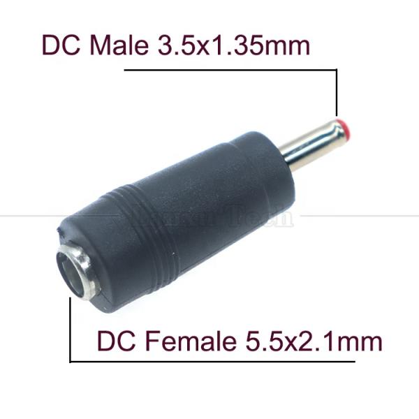 5.5x2.1mm Female to 3.5x1.35mm Male DC Power Jack Connector Adapter