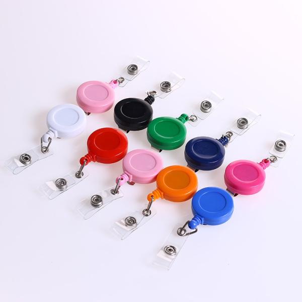 Deyi Round Retractable Plastic Badge Reel With Alligator Clip for Nurses Cute Badge Reel Office Merch