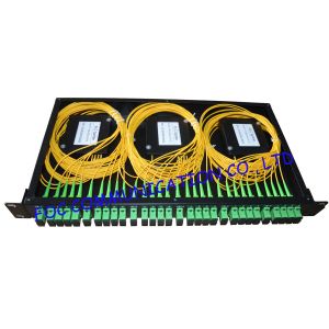 Rack Mount Fiber PLC Splitter Patch Panel SC / APC With 6pcs of 1 * 4 Splitter