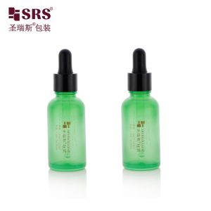 Quality D001 5ml 10ml 15ml 20ml 30ml 50ml 100ml 18/415 Glass Bottle With Glossy Plastic Shoulder Dropper For Essential Oil for sale