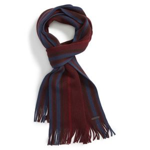 Geometric Reversible Winter Knitted Scarf Embroidery Logo / Wool Yarn Available