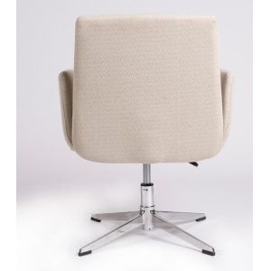 Safety Item Adjustable Executive Office Chair , Fabric White Swivel Chair