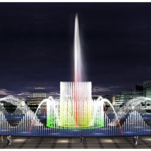 outdoor spraying water fountain