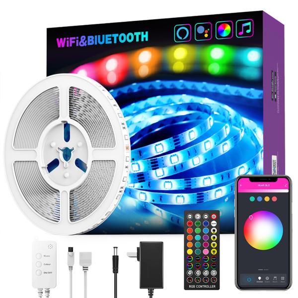 Buy LED Light Strips Bluetooth WIFI Controller Flexible RGB 5050 Decoration BackLight Lamp Night light Luminous String For Bedroom at wholesale prices