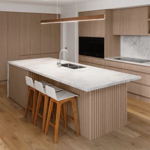 Australian Standards Contemporary Veneer Kitchen Cabinets Custom Modern Marble