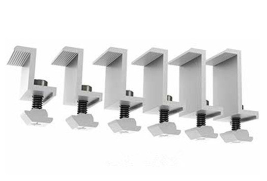Buy Anodized Solar Roof Mounting Systems PV End Clamp Customized Dimensions at wholesale prices