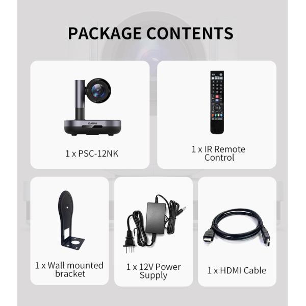 DAIPU PSC-12NK 4K 12X Optical Optic Zoom 3G-SDI NDI PTZ Camera for Video Conferencing