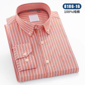 Men′s Oxford Textile Shirt Pure Cotton Spring and Autumn Long Sleeve Youth Shirt