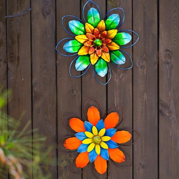 Metal Garden Ornaments Modern Flower Metal Garden Wall Decorations