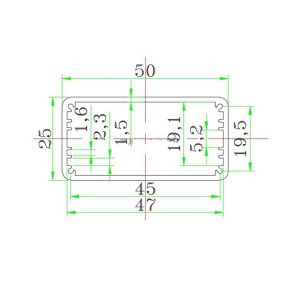 Width50mm Height25mm One-body Good Thermal Property Aluminum Housing For