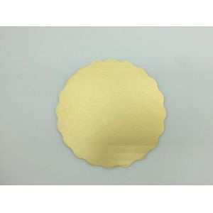 Wedding Gold Foil Cake Boards , Round Cardboard Cake Base With Flower Edge