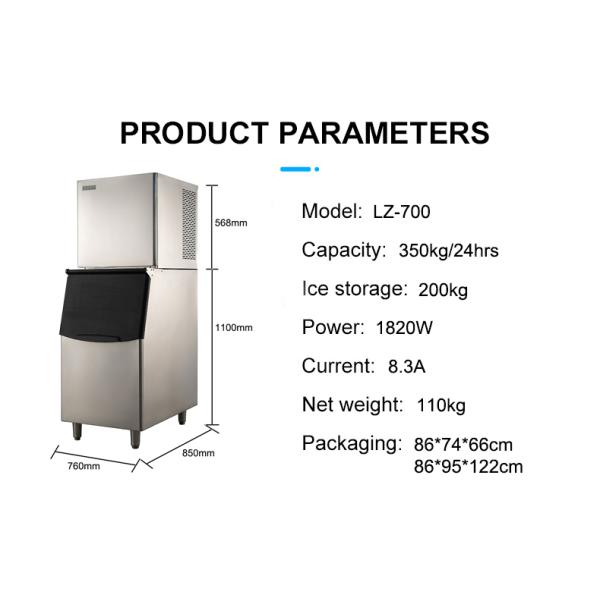 110kg Water Cooling LZ-700 Trade Automatic Crystal Snow Flake Ice Maker Machine Suppliers