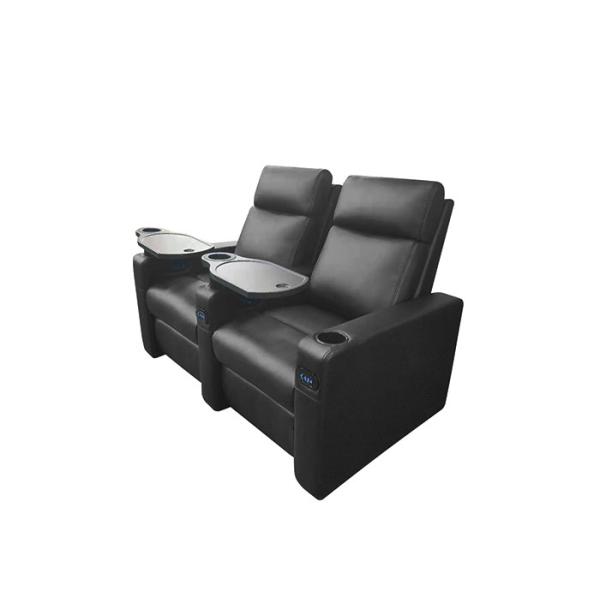 Modern Full Electric Recline Armchair Genuine Leather Home Theater Seating
