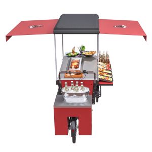 350W Outdoor Mobile Food Tricycle Bbq Vending Cart