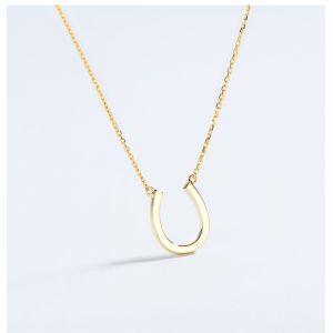 Horseshoe 18K Gold Diamond Necklace Extender Chain 45cm