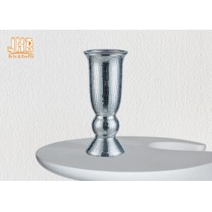 Indoor Small Fiberglass Planters Table Vases Silver Mosaic Glass Finish