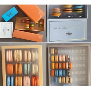 Wholesale Macaron Box Packaging 12pcs Embossing Printing Handling