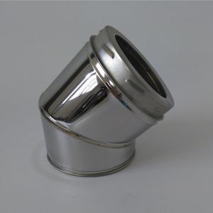 Twin Wall 6 Inch Twist Lock Insulated 45 Degree Bend For Fireplace Chimney