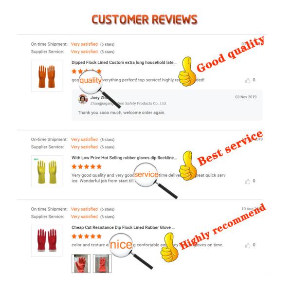 Food Grade L 40g Flocklined Household Cleaning Gloves