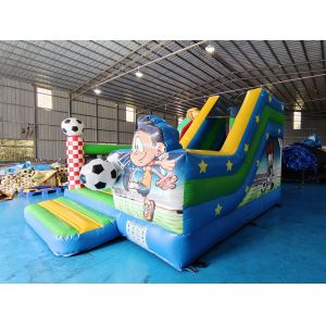Quality Kids PVC Inflatable Bouncer Combo With Slide Soccer Theme Castle Playground for sale
