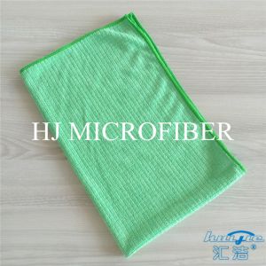 Green Color Weft Knitted 80% Polyester 20% Polyamide Small grid shaped cleaning